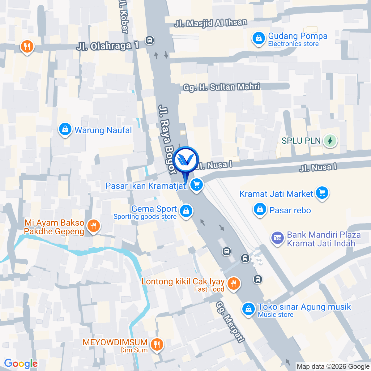 Peta Lokasi Jl. Raya Bogor (Pasar Kramat Jati), Jakarta Timur