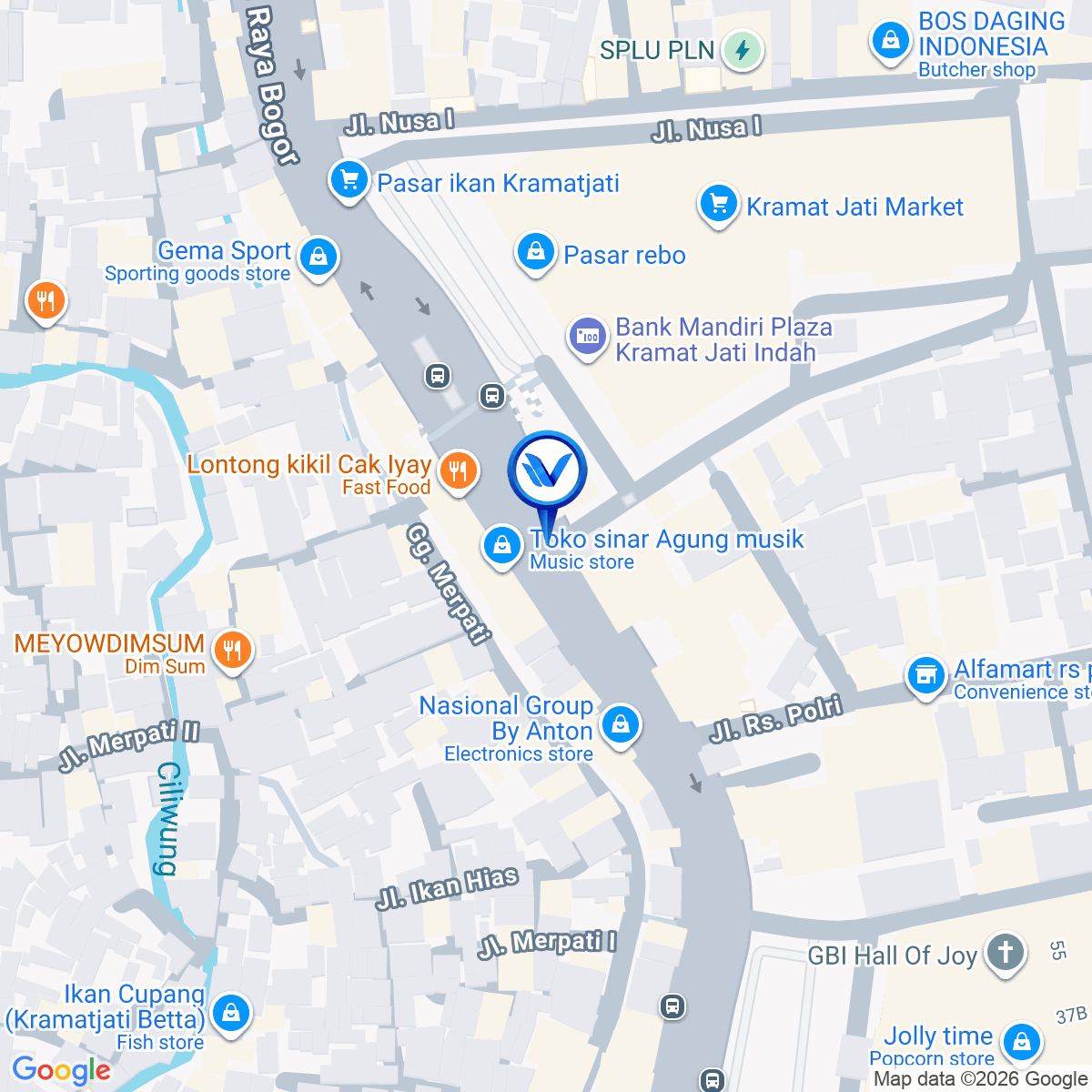 Peta Lokasi Jl. Raya Bogor (Pasar Kramat Jati), Jakarta Timur