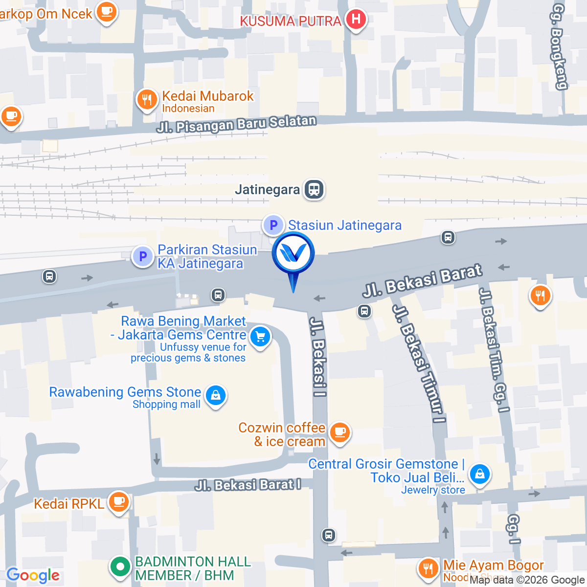 Peta Lokasi Jl. Bekasi Barat (Pasar Rawa Bening), Jakarta Timur