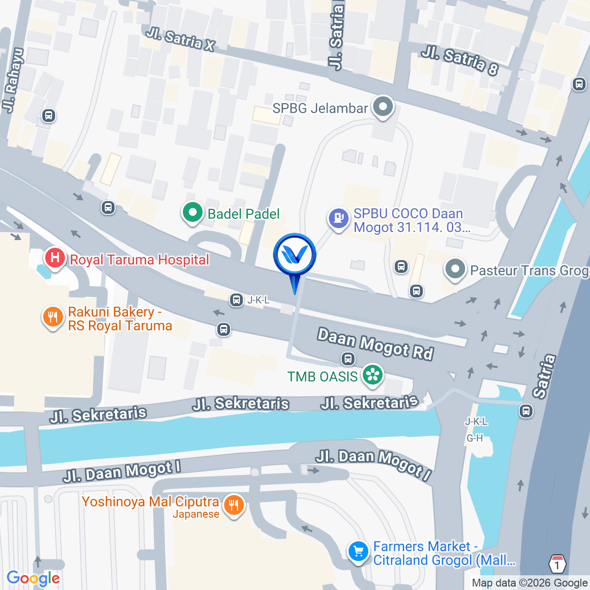 Peta Lokasi Jl. Daan Mogot (Halte Busway Jelambar), Jakarta Barat