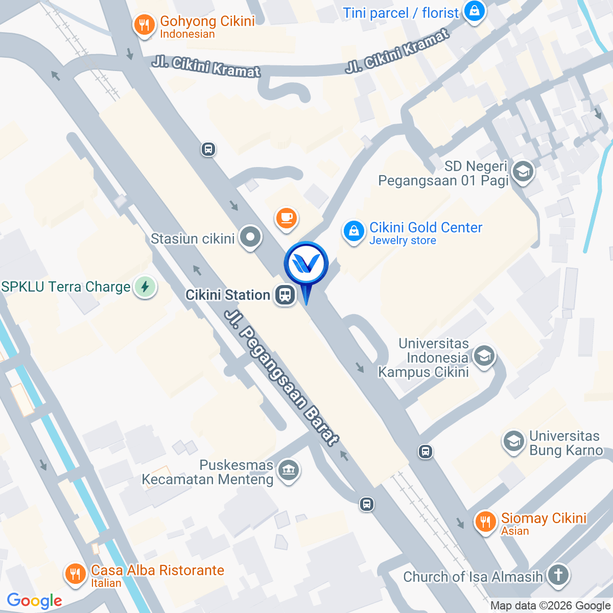 Peta Lokasi Jl. Pengangsaan Timur, Jakarta Pusat