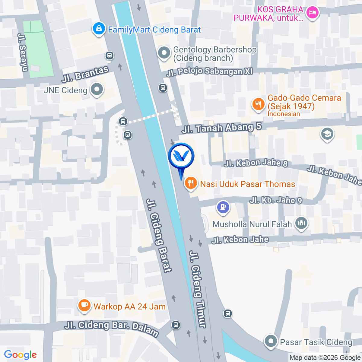 Peta Lokasi Jl. Cideng Timur, Jakarta Pusat