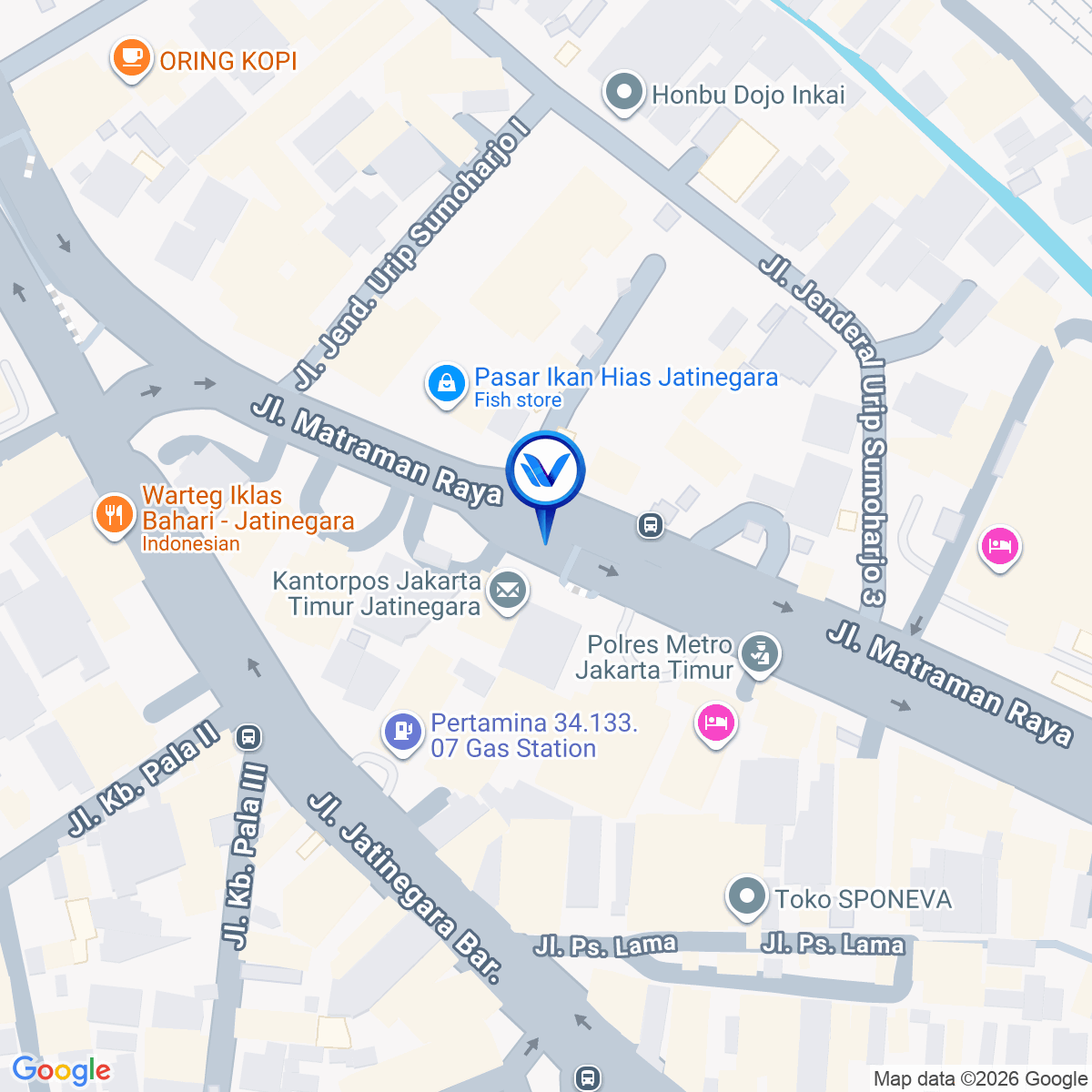 Peta Lokasi JL. Matraman Raya (Kantor Pos), Jakarta Timur