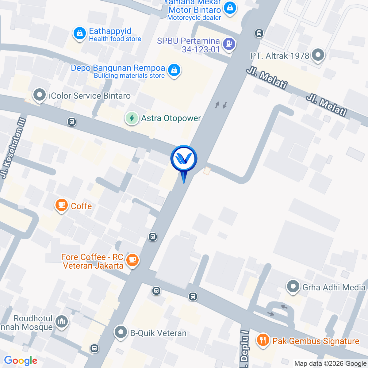 Peta Lokasi Jl. Veteran Raya - Bintaro - Pesanggrahan, Jakarta Selatan