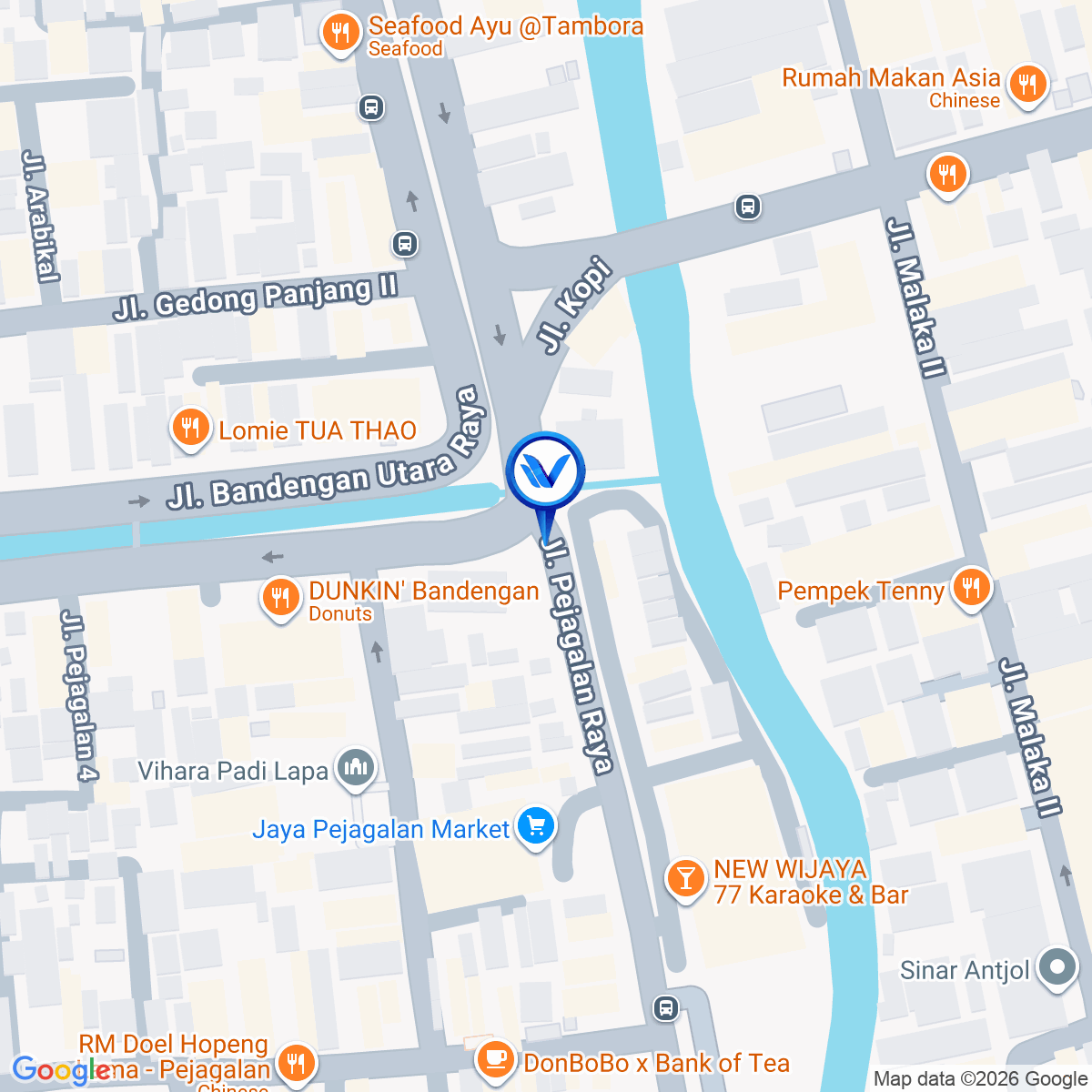 Peta Lokasi Jl. Bandengan - Pertigaan Jl. Gedong Panjang - Tambora, Jakarta Barat