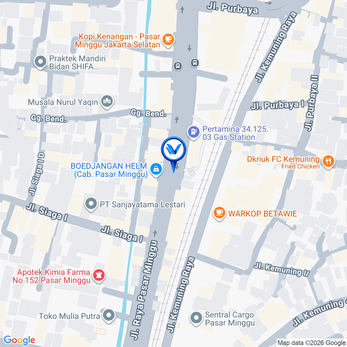 Peta Lokasi Jl. Raya Pasar Minggu, Jakarta Selatan