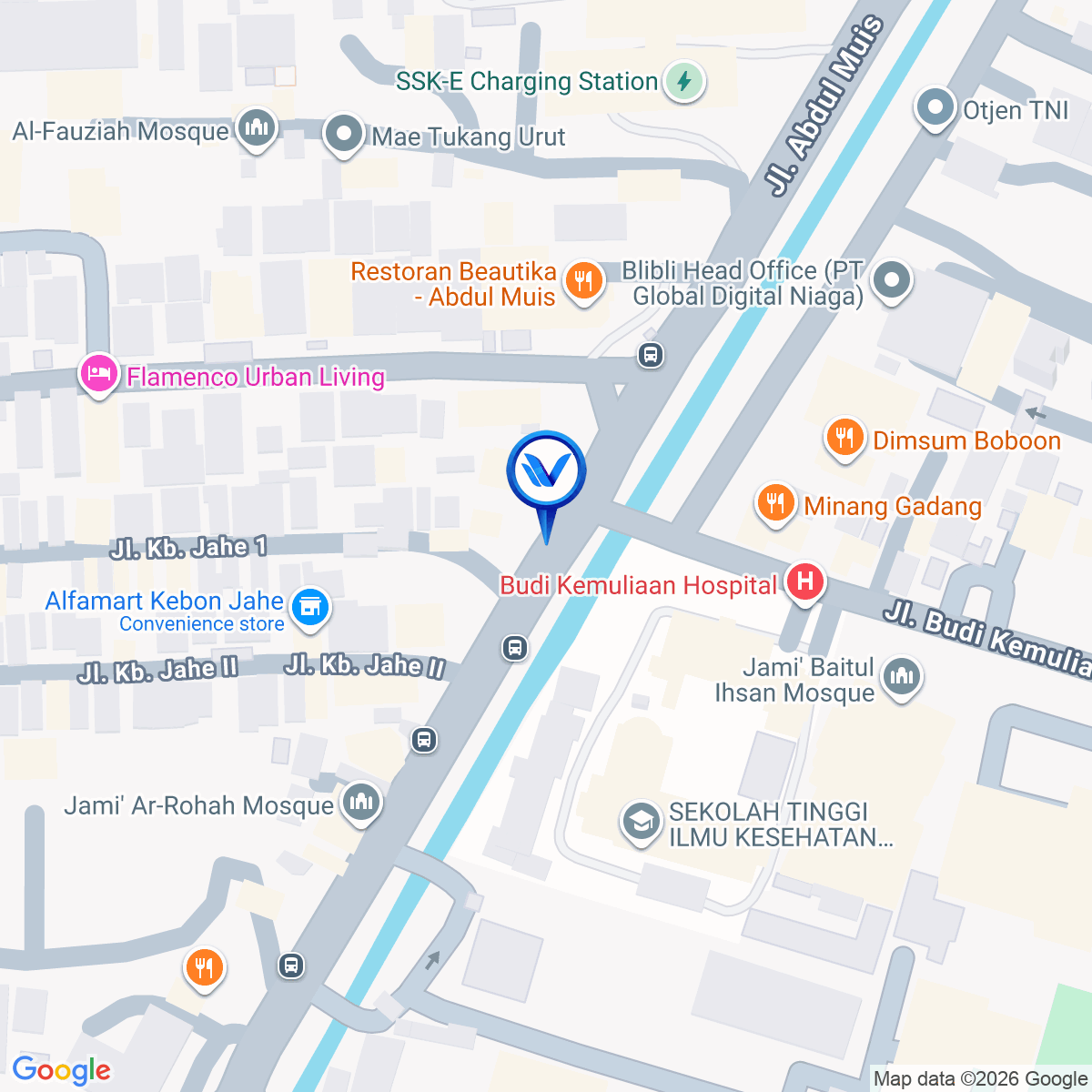 Peta Lokasi Jl. Abdul Muis, Jakarta Pusat