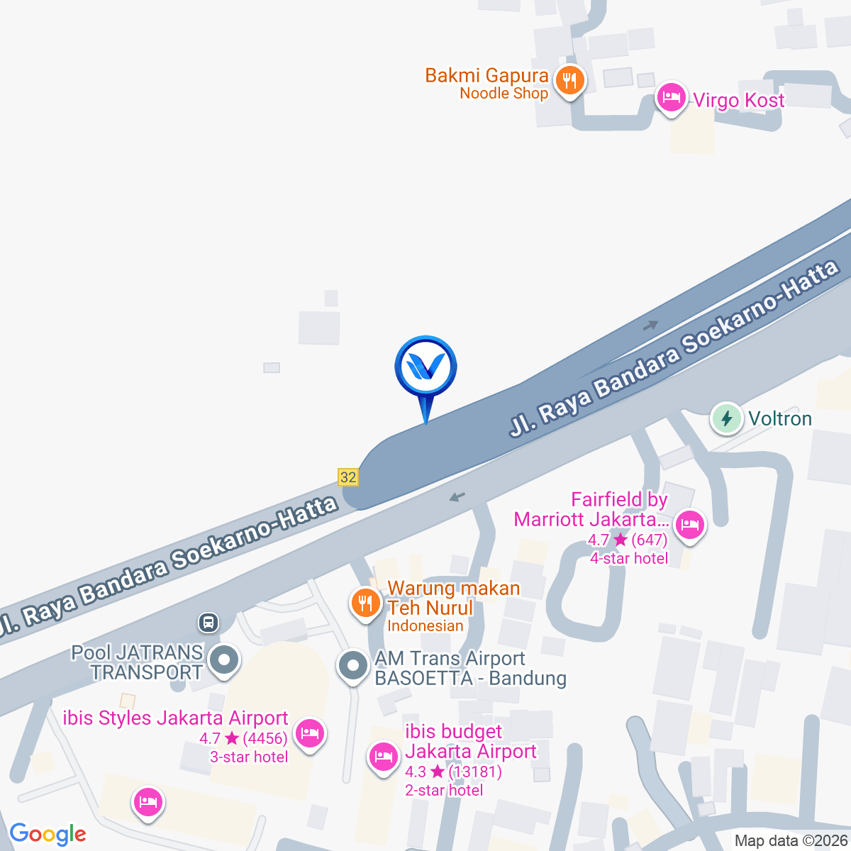Peta Lokasi Jl. Prof. Dr. Sedyatmo (KM32+800), Tangerang