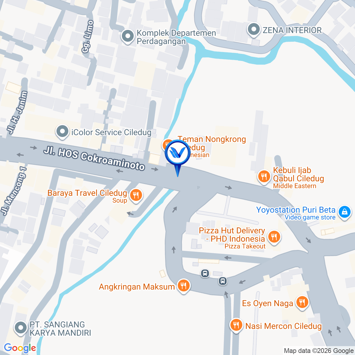 Peta Lokasi Jl. Hos Cokroaminoto (Dekat SPBU dan Puri Beta Ciledug, Tangerang