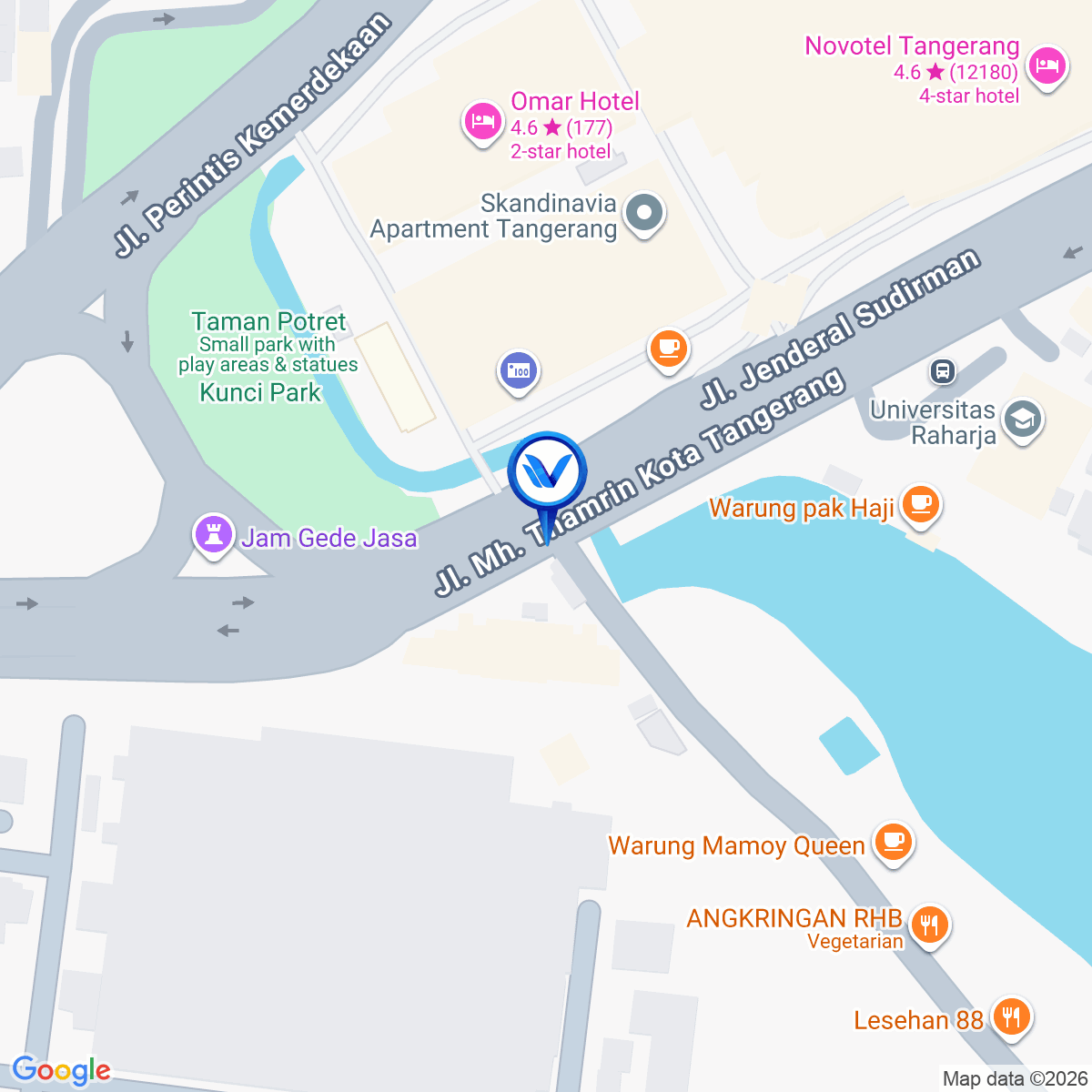 Peta Lokasi Jl. Jendral Sudirman (Mall Tangcity), Tangerang