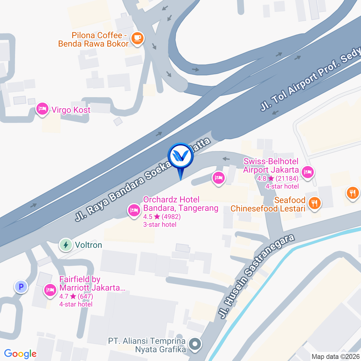 Peta Lokasi Sedyatmo Tol Road KM 32+600, Tangerang