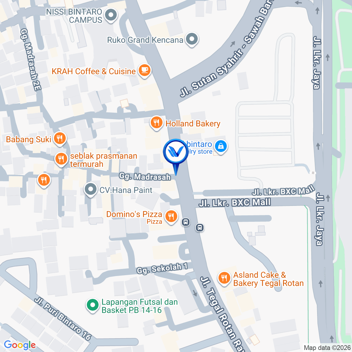 Peta Lokasi Jl. Tegal Rotan Raya - BXChange Bintaro, Tangerang Selatan