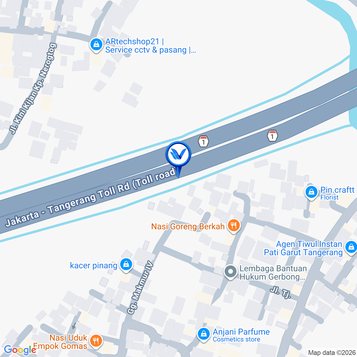 Peta Lokasi Jl. Tol Jakarta Tangerang KM 12+275 (Sebelum Rest Area), Tangerang