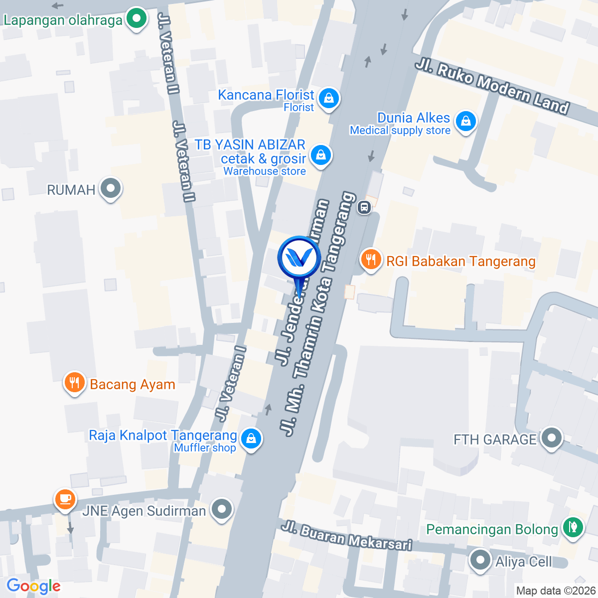 Peta Lokasi Jl. Jend. Sudirman (Flyover depan Paragon Square Apartement), Tangerang