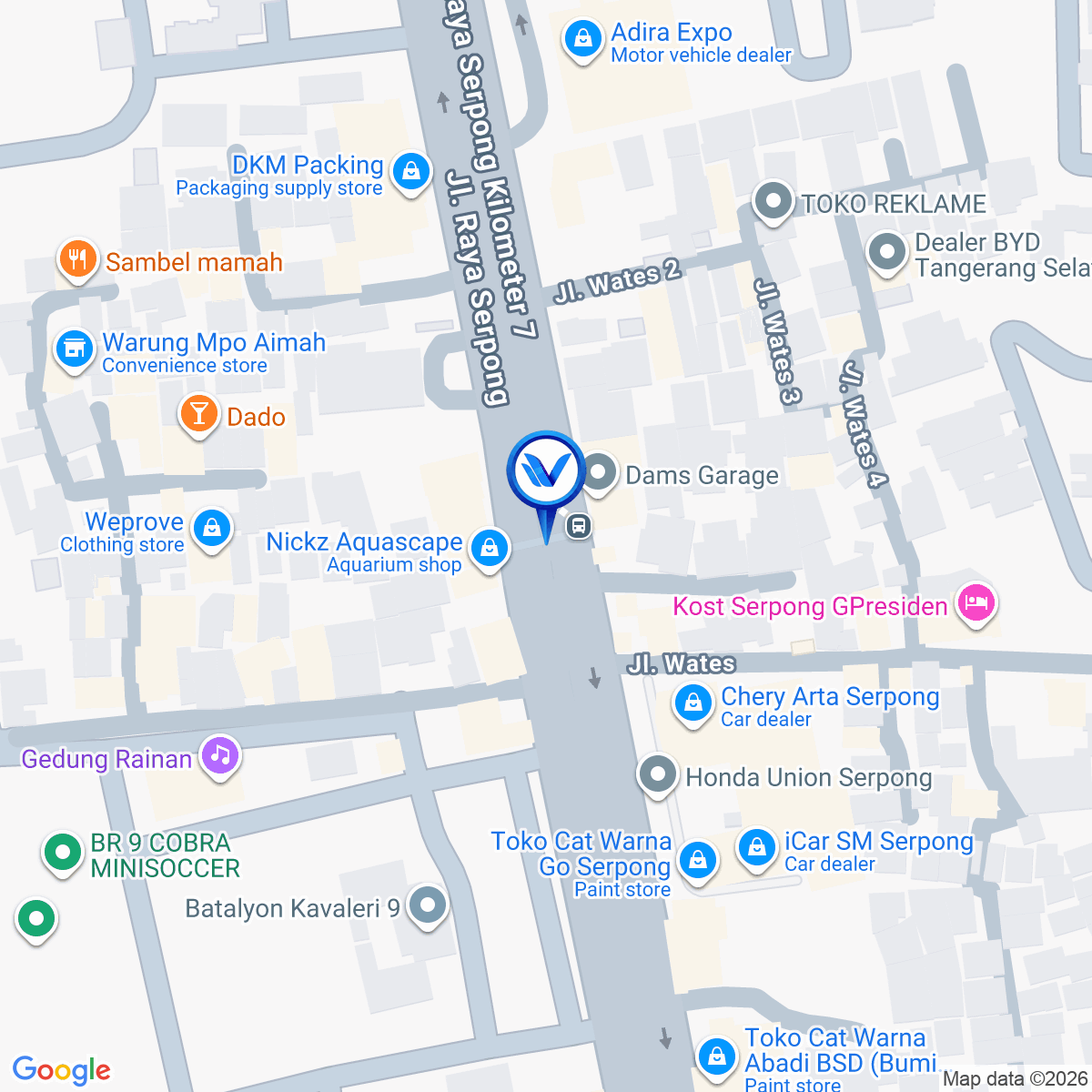 Peta Lokasi Jl. Raya Serpong (to Alam Sutera), Tangerang Selatan
