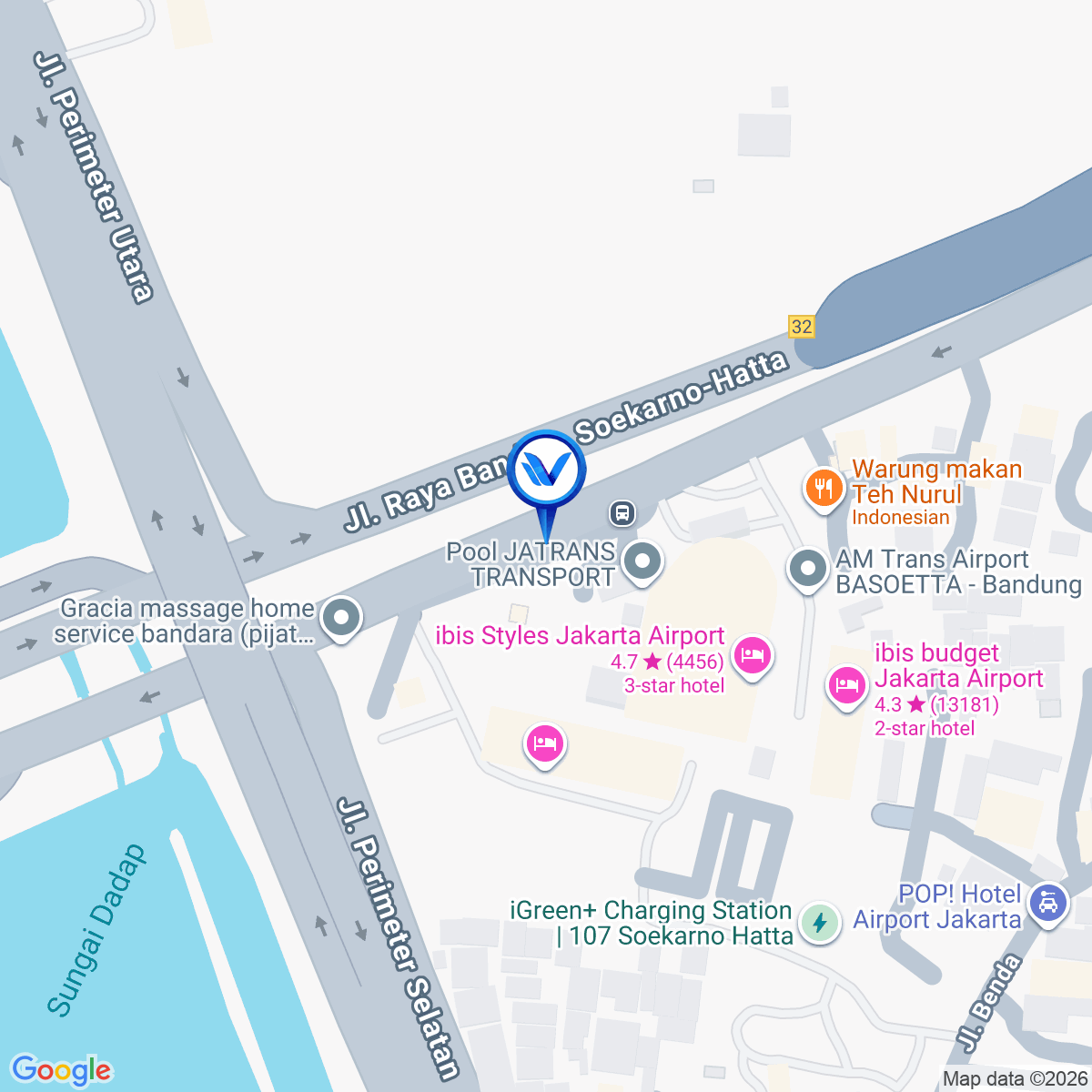 Peta Lokasi Jl. Tol Prof. Dr. Sediyatmo - Rawa Bokor KM 3 (Pintu Gerbang Utama Soeta), Tangerang