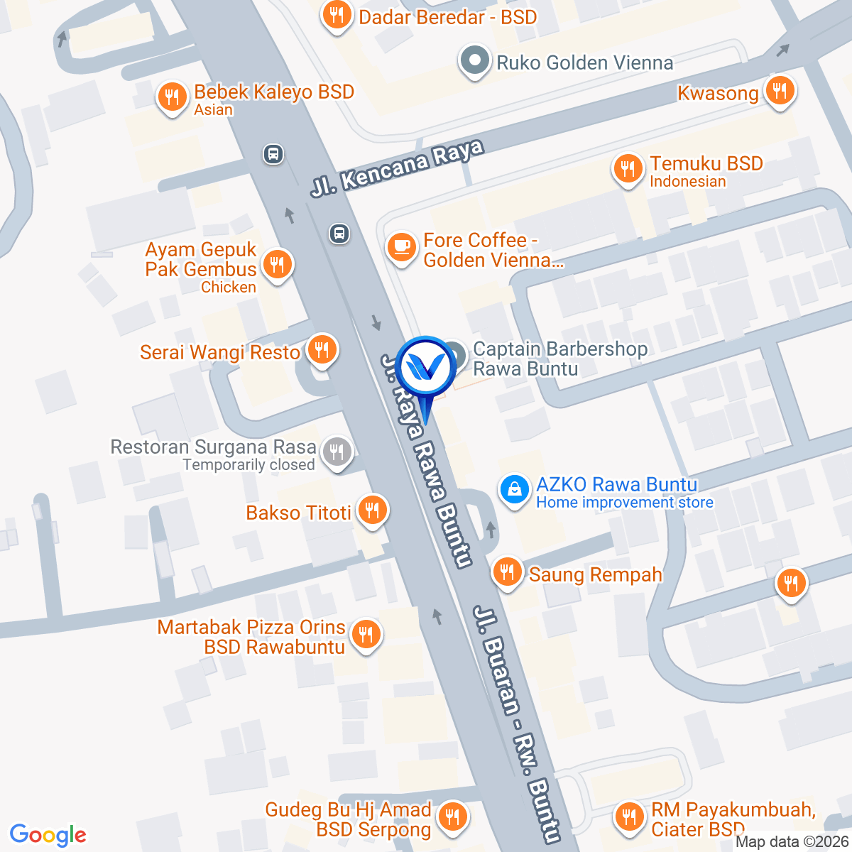 Peta Lokasi Jl. Raya Rawa Buntu, Tangerang Selatan
