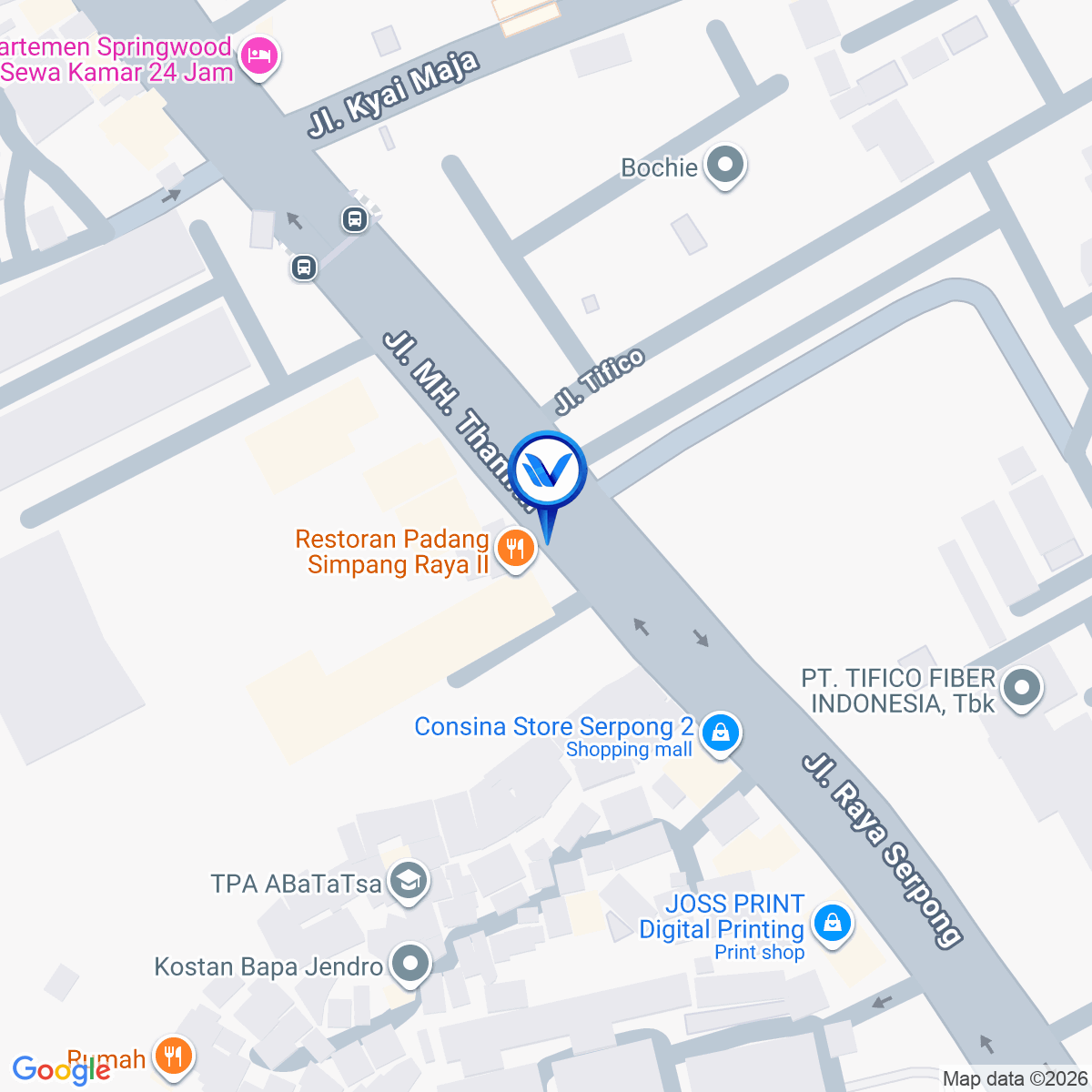 Peta Lokasi Jl. MH. Thamrin (Tifico Serpong), Tangerang