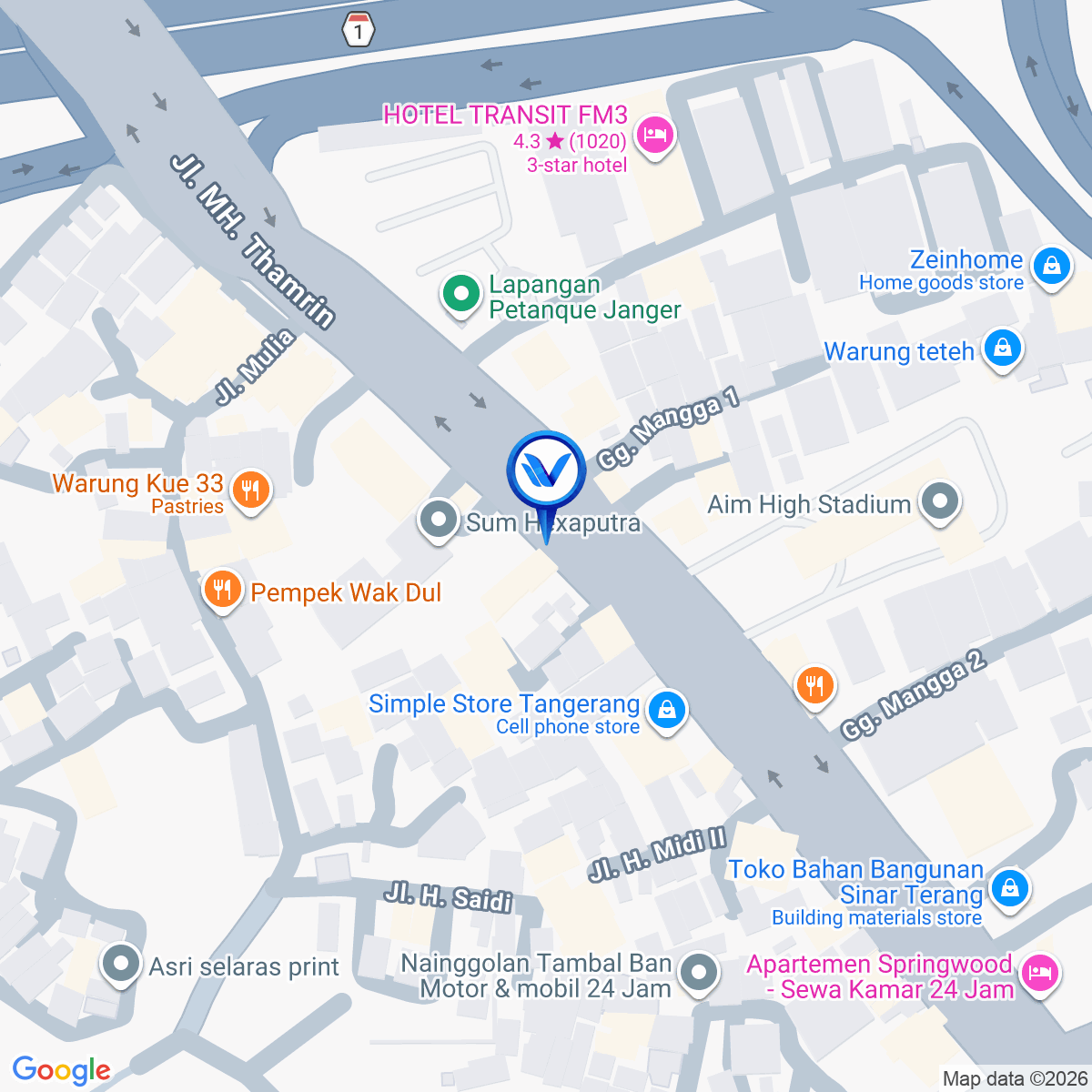 Peta Lokasi Jl. MH. Thamrin (Hook Perempatan Karawaci), Tangerang