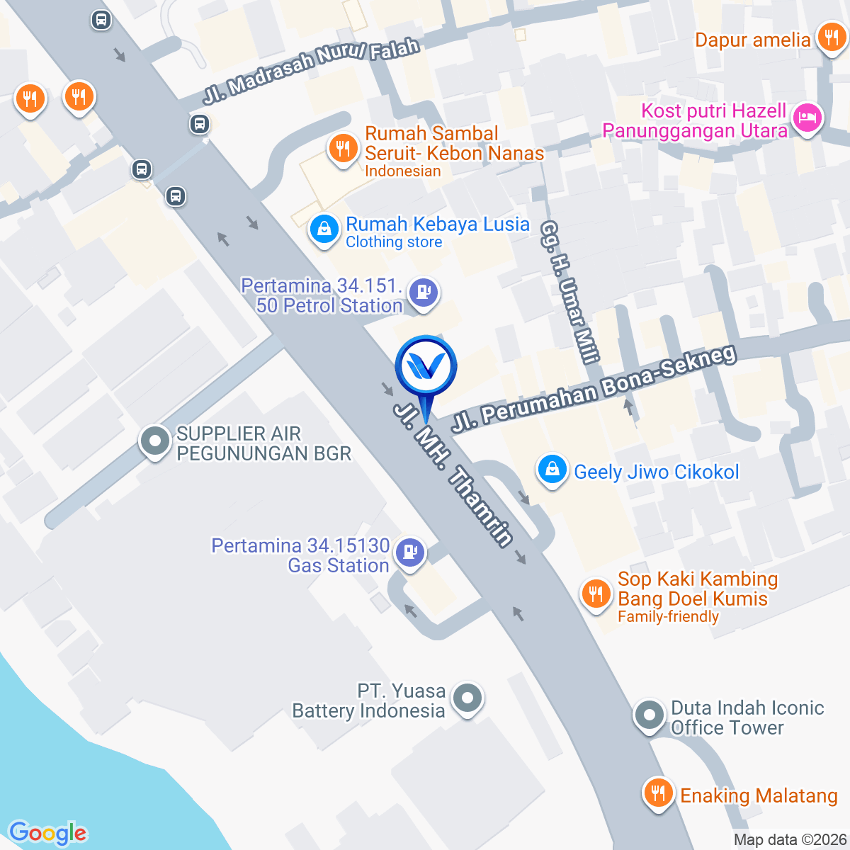 Peta Lokasi Jl. MH. Thamrin (Kebon Nanas), Tangerang