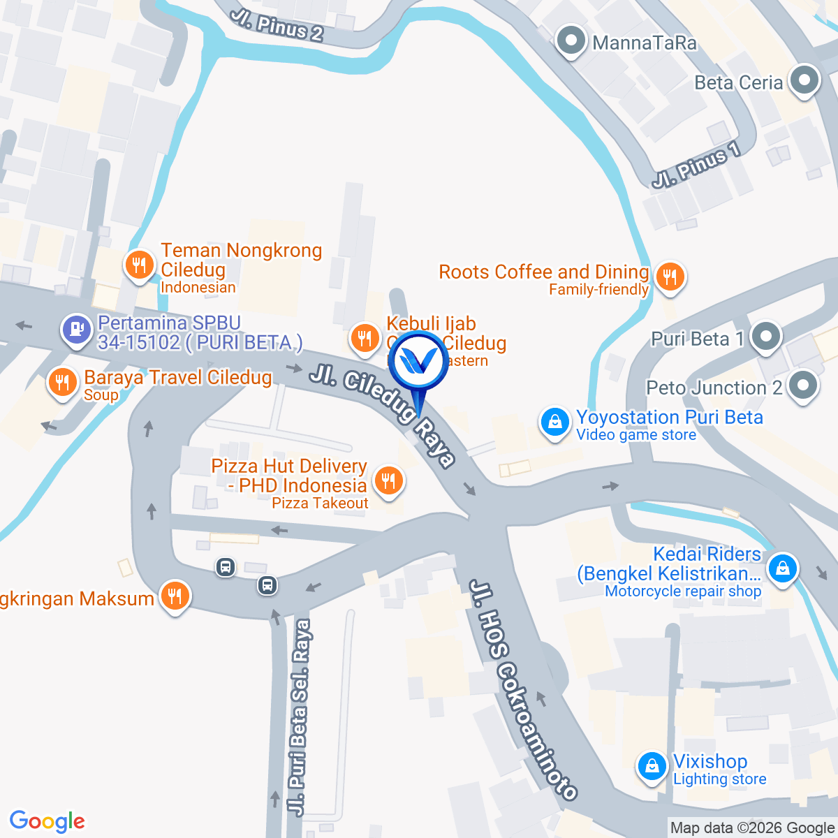 Peta Lokasi Jl. Cokro Aminoto (Arah ke Kreo & Kebayoran), Tangerang
