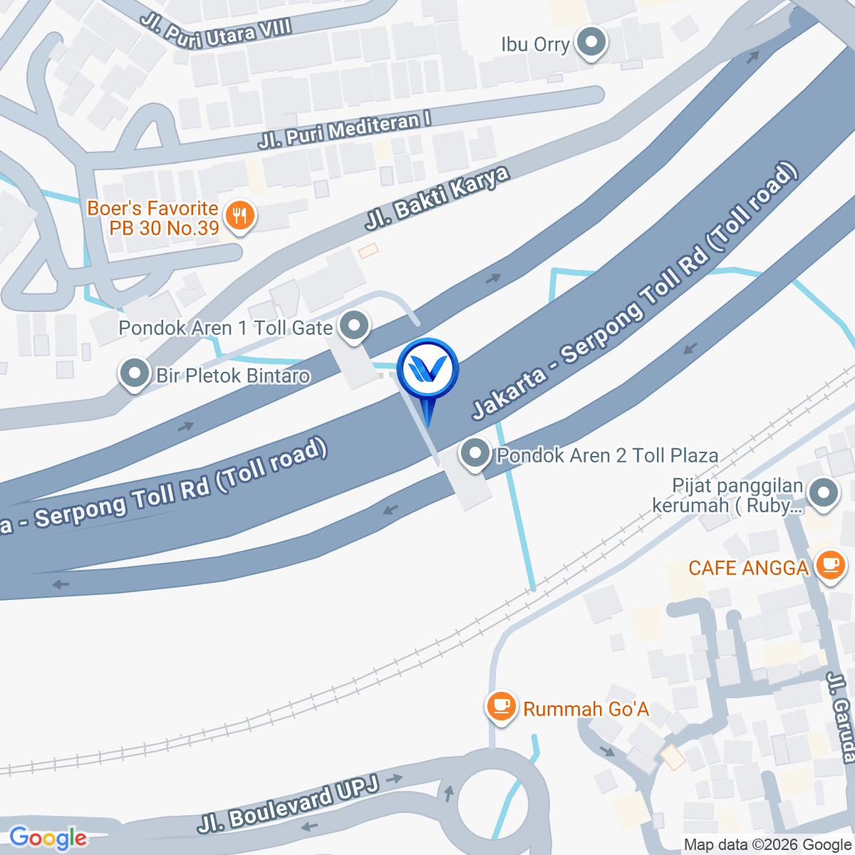 Peta Lokasi Jl. Jakarta - Serpong (JPO KM 06+200 A), Tangerang Selatan