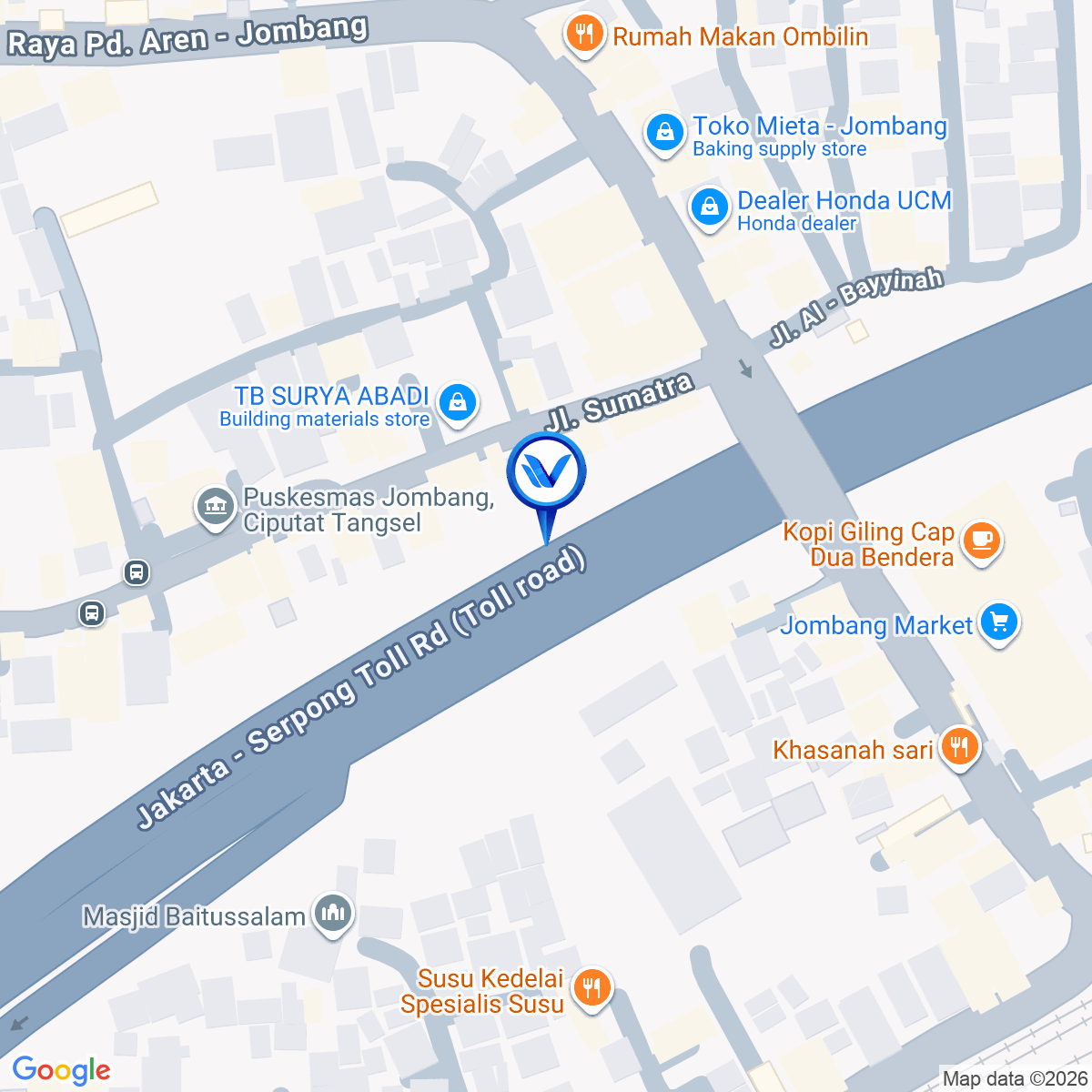 Peta Lokasi Jl. Jakarta - Serpong (KM 08+200 A), Tangerang Selatan