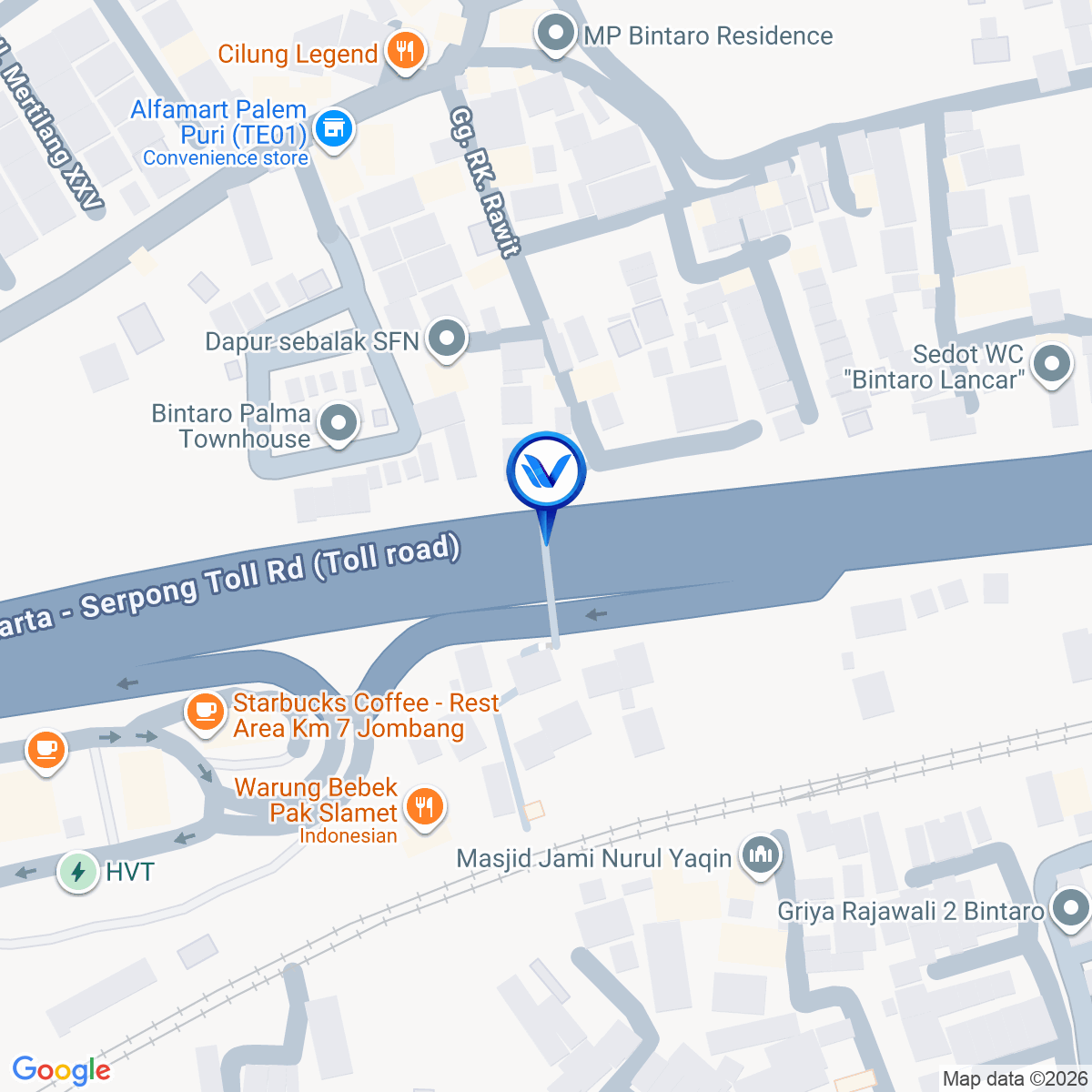 Peta Lokasi Jl. Jakarta - Serpong (JPO KM 07+200 B), Tangerang Selatan