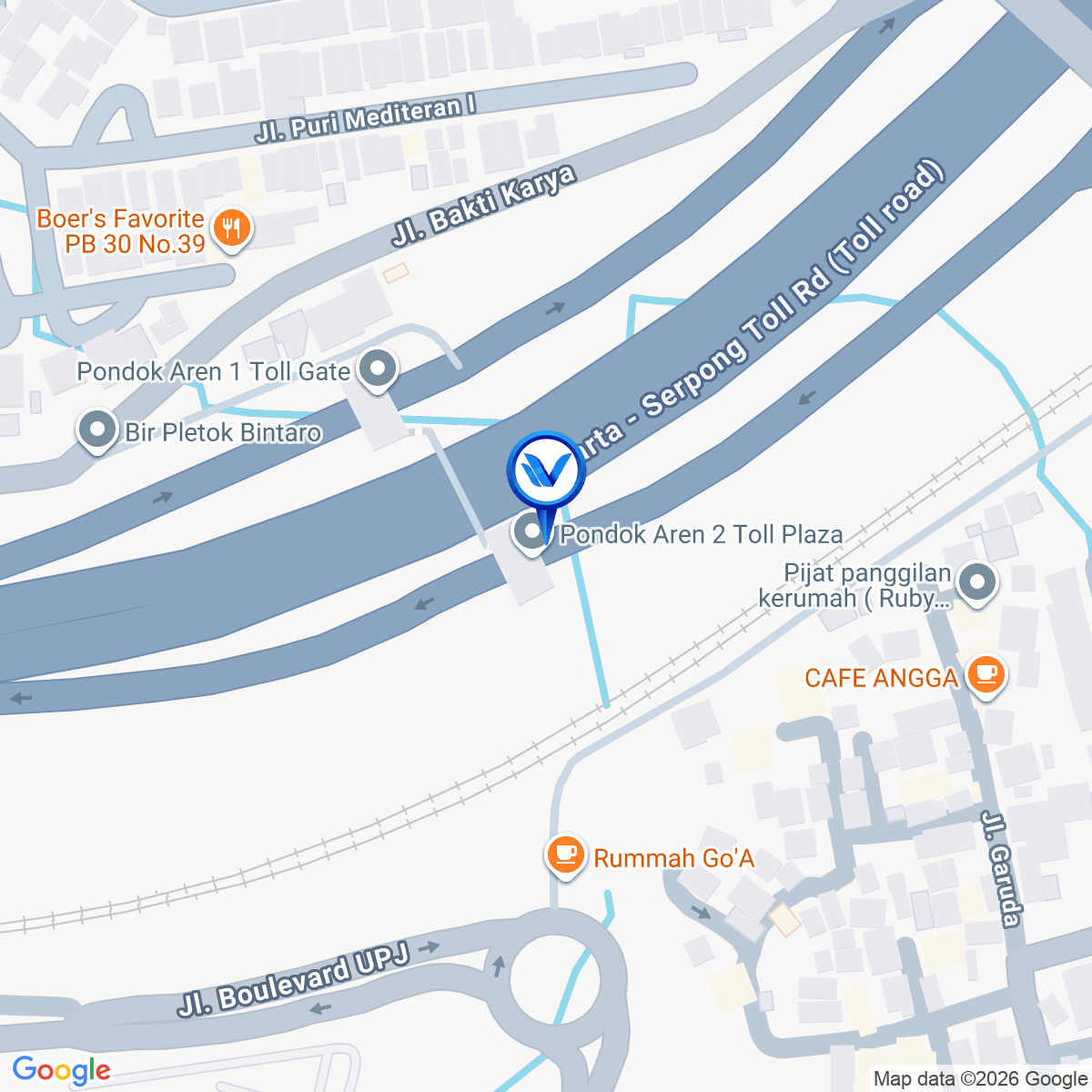Peta Lokasi Jl. Jakarta - Serpong (Gerbang Tol Pondok Aren 2), Tangerang Selatan