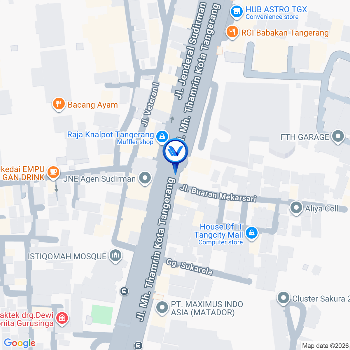 Peta Lokasi Jl. Jend. Sudirman (Fly Over Cipondoh), Tangerang