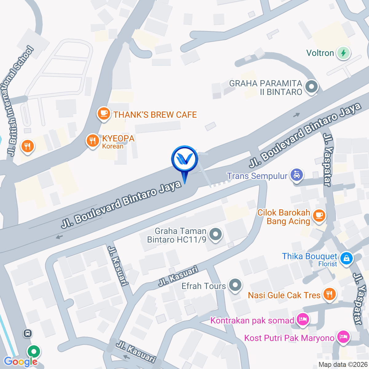 Peta Lokasi Jl. Boulevard Bintaro (Fly Over), Tangerang Selatan
