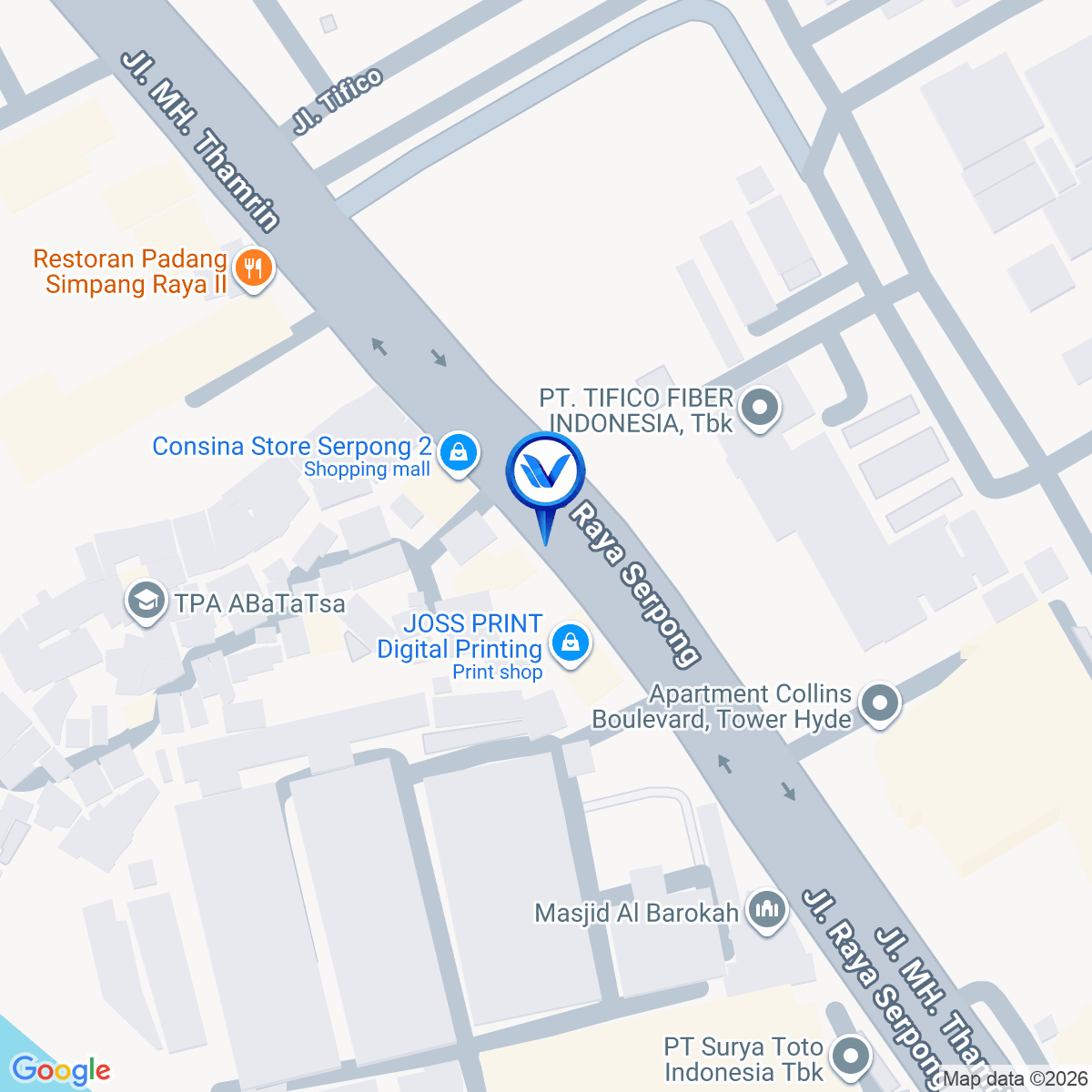 Peta Lokasi Jl. MH. Thamrin (Toto Serpong), Tangerang