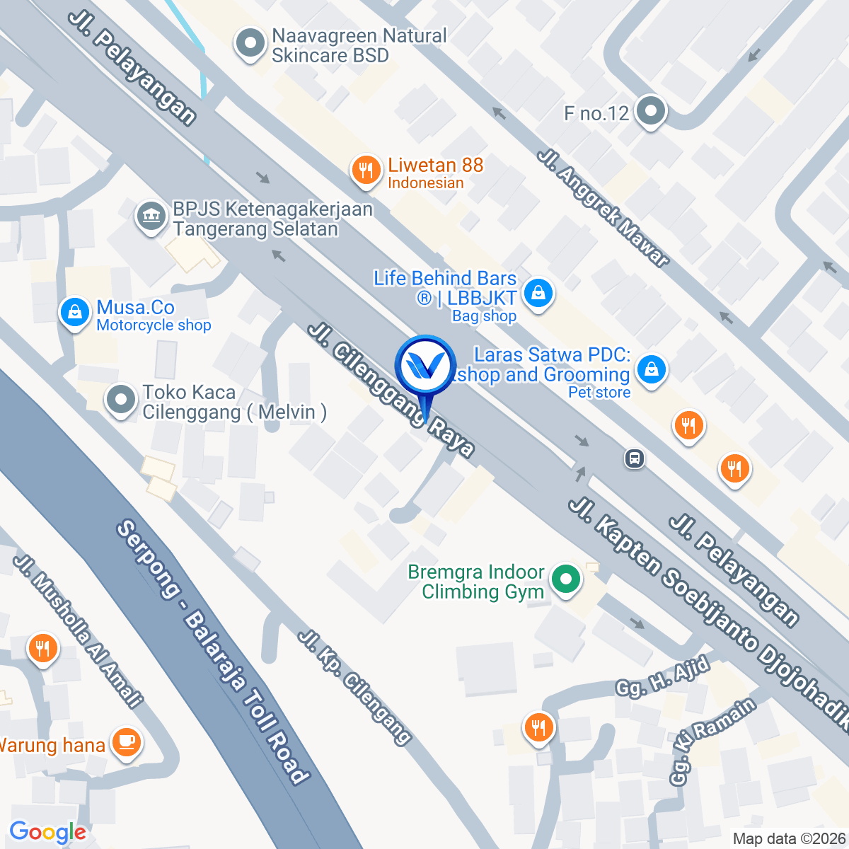 Peta Lokasi Jl. Pelayangan - Cilenggang, Tangerang Selatan