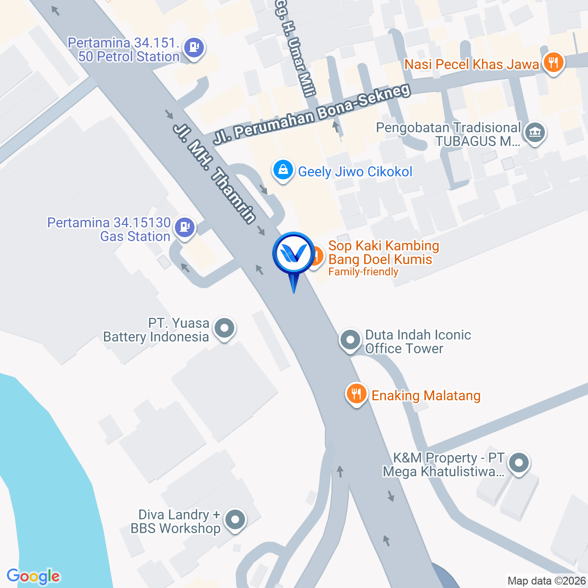Peta Lokasi Jl. MH Thamrin Kebon Nanas Sebelum Duta Iconic, Tangerang