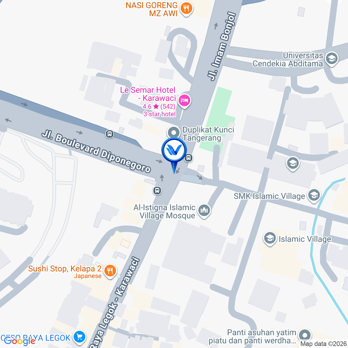 Peta Lokasi Jl. Pertigaan Lippo Karawaci, Tangerang
