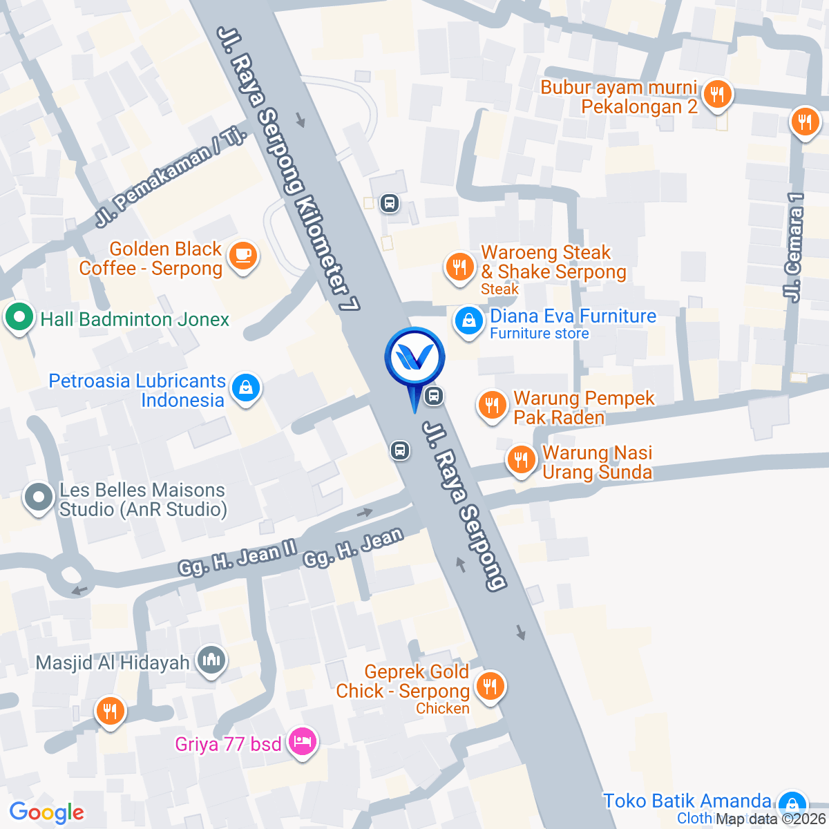 Peta Lokasi Jl. Raya Serpong (Perumahan Less Belles), Tangerang