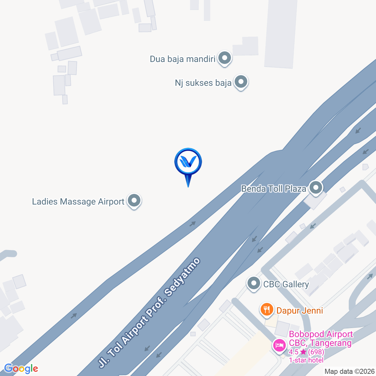 Peta Lokasi Tol Sediyatmo KM 31+600, Tangerang