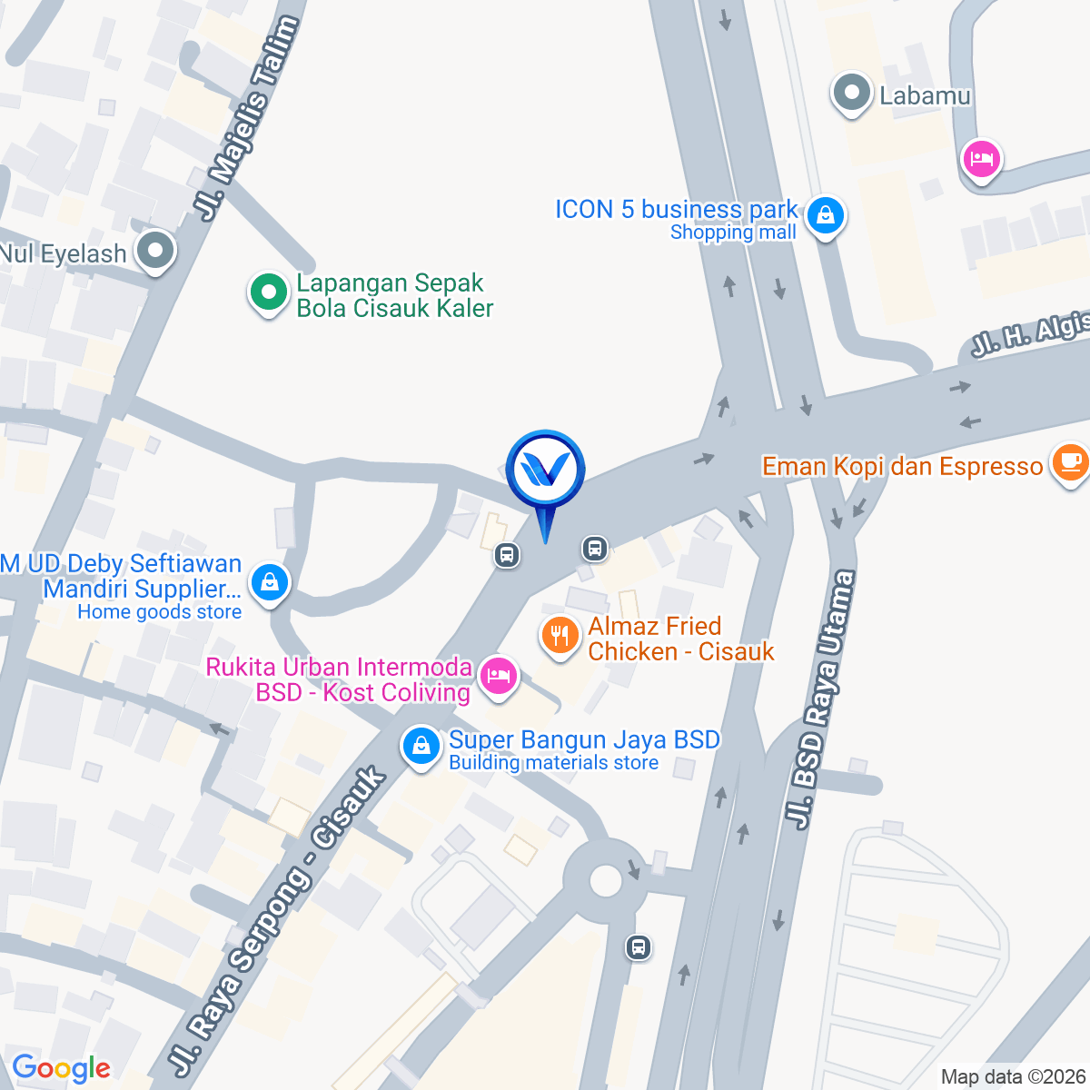 Peta Lokasi Jl. Cisauk ( Pasar Intermoda Cisuak), Tangerang