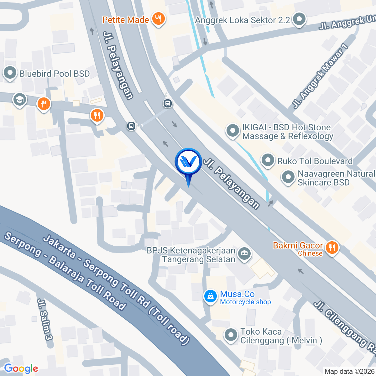 Peta Lokasi Jl. Pelayangan - Cilenggang, Tangerang Selatan