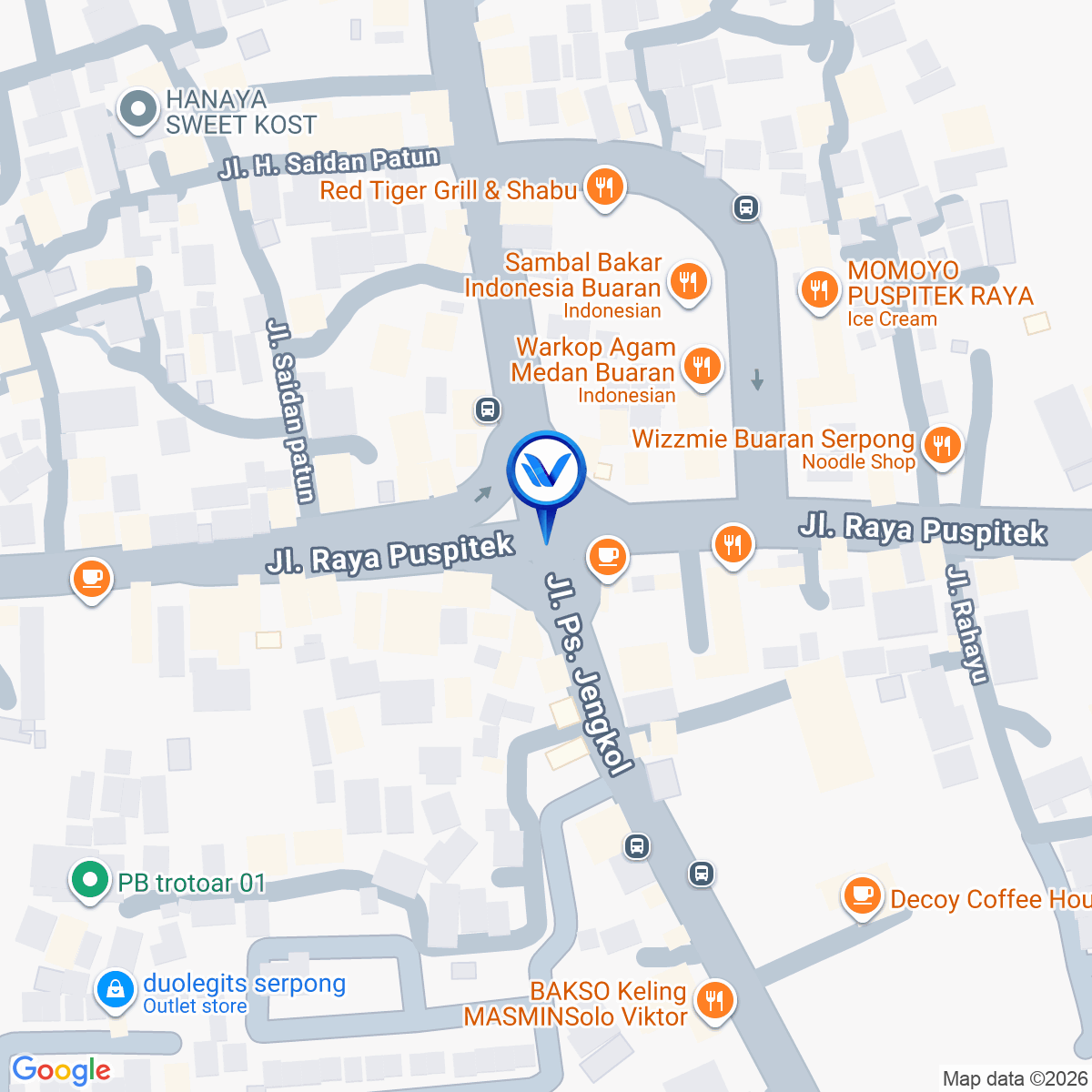 Peta Lokasi Jl. Raya Puspiptek, Buaran, Tangerang Selatan