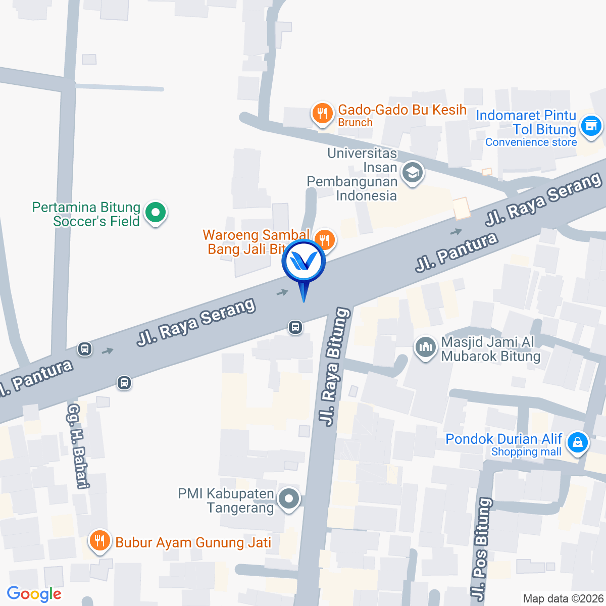 Peta Lokasi Jl. Raya Serang Pos Bitung (Pertigaan Pos Bitung), Tangerang