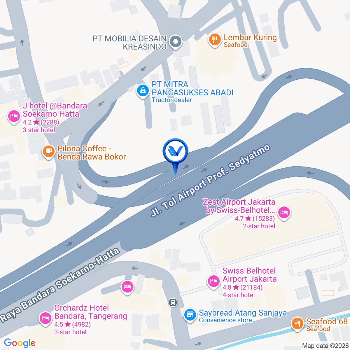 Peta Lokasi Jl. Tol Sedyatmo KM 32+450, Tangerang