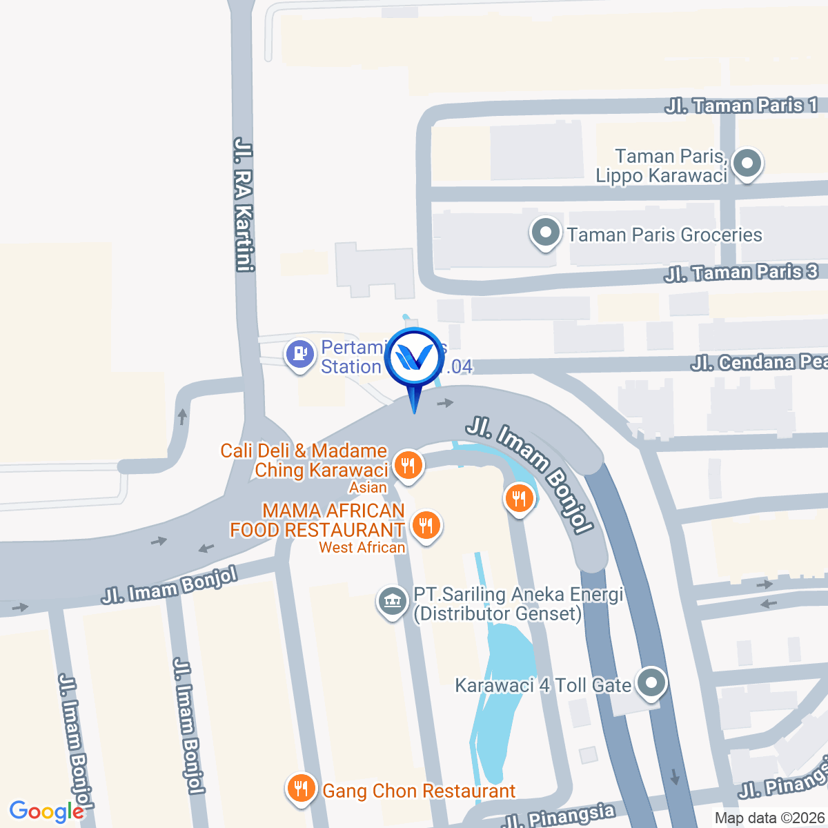 Peta Lokasi Jl. Imam Bonjol, Tangerang