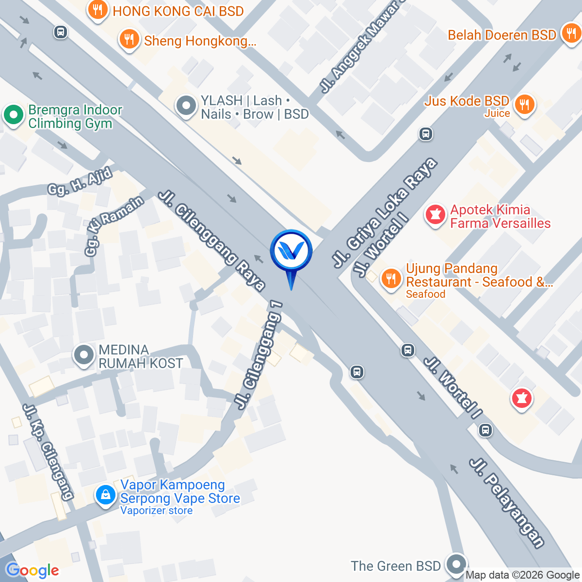 Peta Lokasi Jl. Raya Cilenggang Serpong, Tangerang Selatan