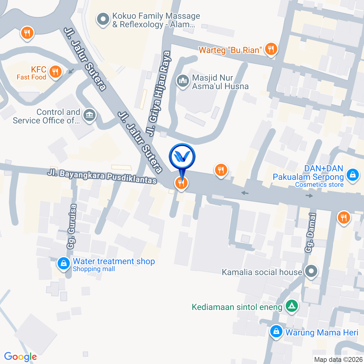 Peta Lokasi Jl. Bayangkara Pusdiklantas, Pakualam, Tangerang Selatan