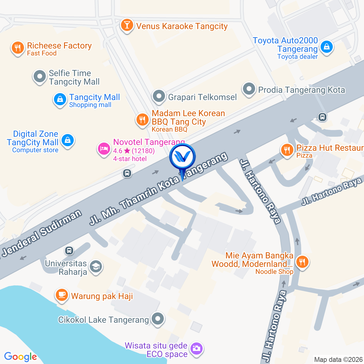 Peta Lokasi Jl. MH Thamrin, Tangerang