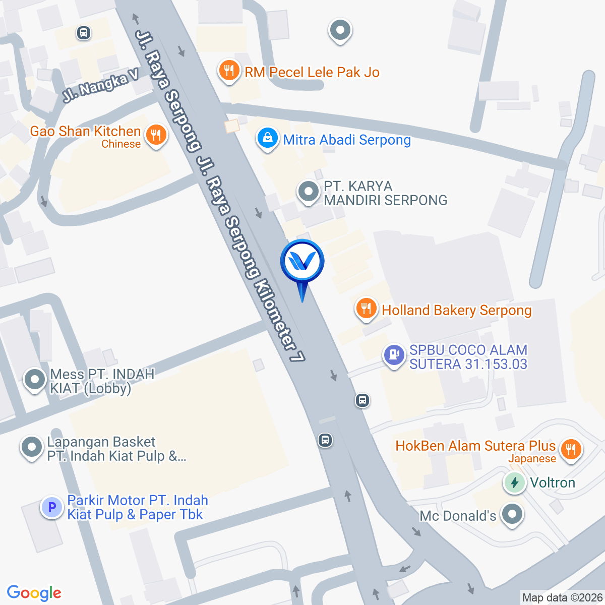 Peta Lokasi Jl. Raya Serpong (Bundaran Alsut), Tangerang Selatan