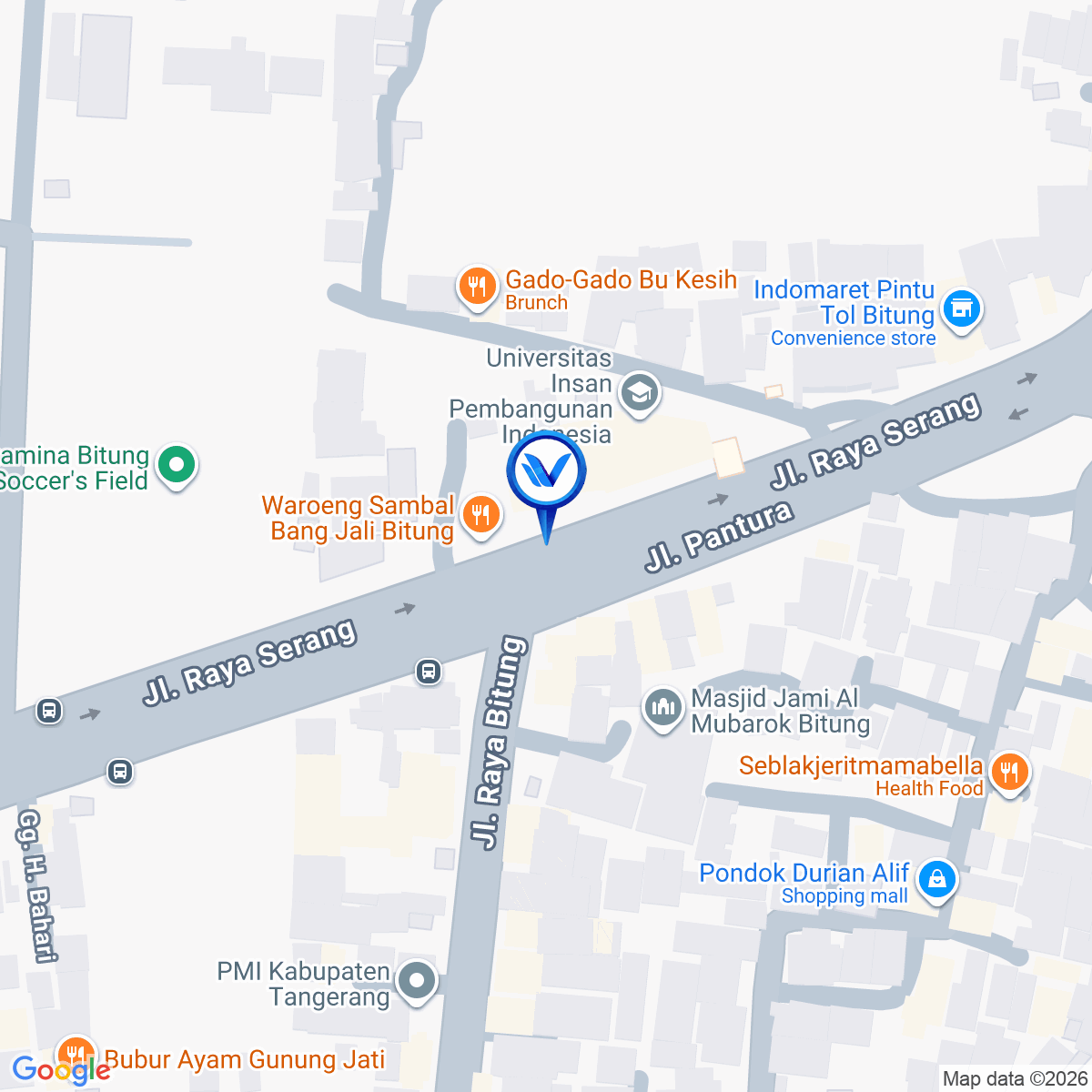Peta Lokasi Jl. Serang Raya - Pertigaan Bitung, Tangerang