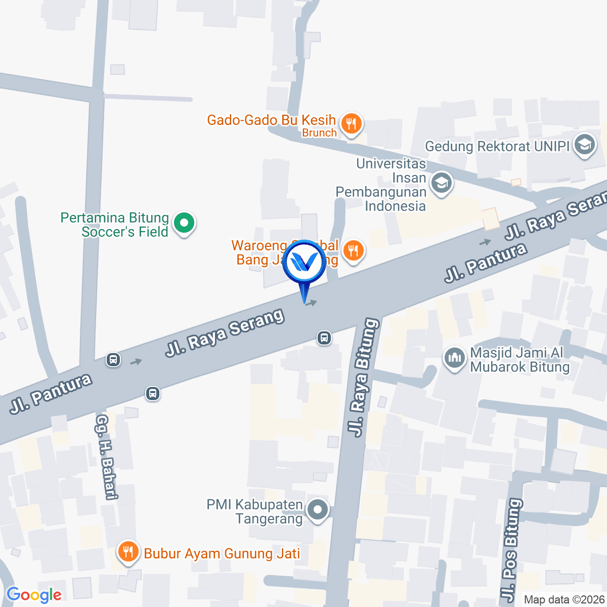 Peta Lokasi Jl. Serang Raya - Pertigaan Bitung, Tangerang