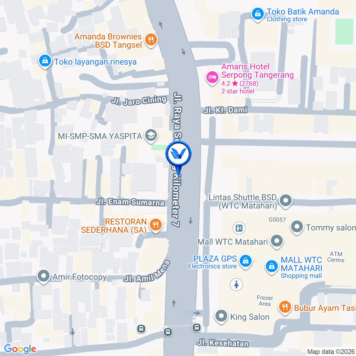 Peta Lokasi Jl. Raya Serpong (Depan WTC), Tangerang Selatan